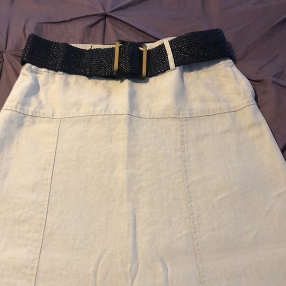 Cream linen long shirt with belt - Picture 2 of 2